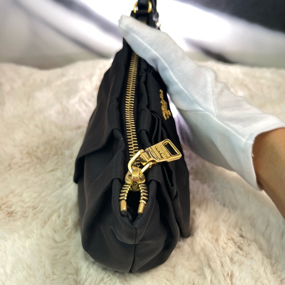 Prada Tessuto Nylon Bow Pouch in black - Picture 10 of 16